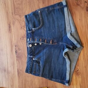 High waisted jean shorts